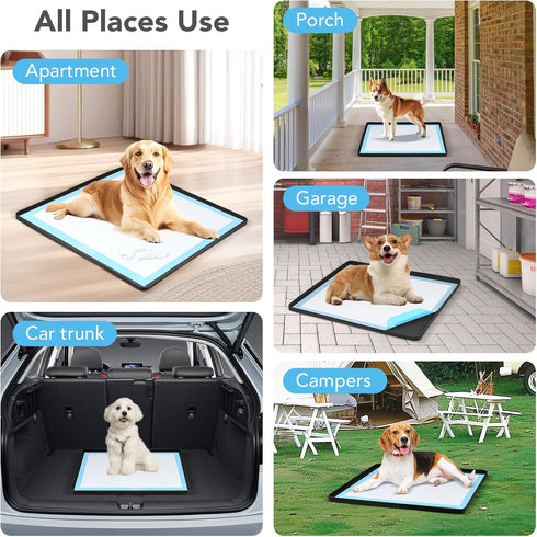 Sptnabv 24"x24" Pee Pad Holder for Dogs, Dog and Puppy Pee Pads Holder, Non-Slip & Leak-Proof & Portable Silicone Mat