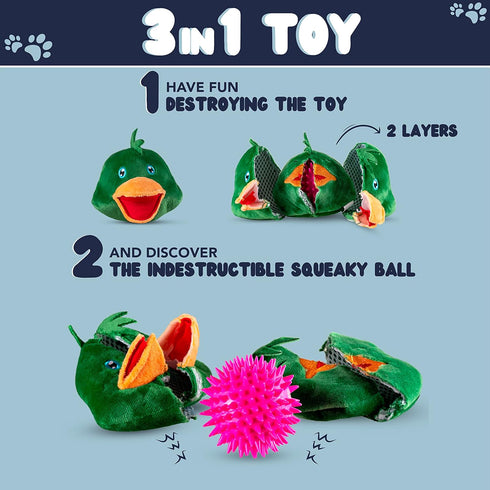Dog Toys for Aggressive Chewers, Squeaky Interactive Toys for Medium, Large & Small Breeds