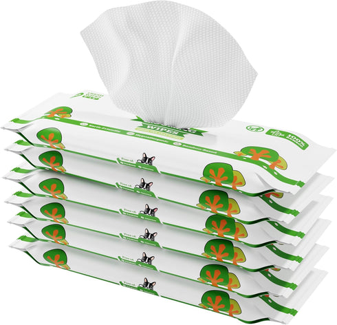 Pogi's Dog Grooming Wipes Travel Packs - 120 Hypoallergenic Wipes for Cleaning & Deodorizing Dogs, Green Tea Scent