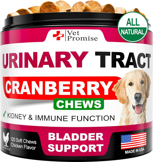 Dog UTI Treatment, Cranberry Supplement for Bladder Control, Urinary Tract Infection Medicine for Dogs, Multivitamin