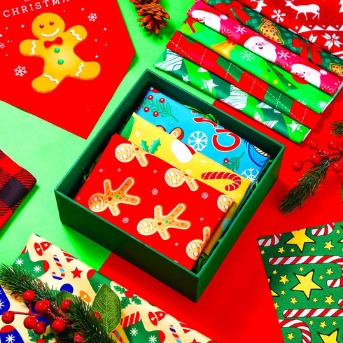 Locmeo 100 Pcs Christmas Dog Bandanas Bulk Xmas Dog Bandanas Adjustable Santa Claus Gingerbread Man Deer Pattern Pet