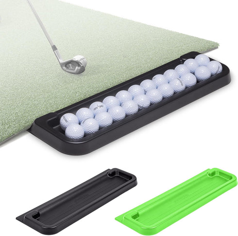 GoSports All-Weather Golf Ball Tray - 24 Ball Capacity - Compatible with All Hitting Mats - Available in Black or Green
