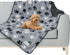 PetAmi Waterproof Dog Blanket - Medium Large Dog Couch Cover, Fleece Washable Throw, 40x60 Paw Print Gray