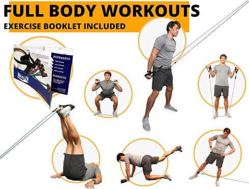 Resistance Bands Kit with Handles, 12-Piece Set with Travel Pouch for Gym Workouts, 150lbs