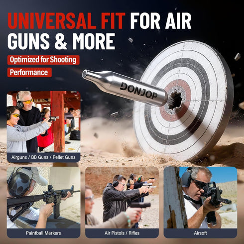 DONJOP 12G CO2 CO2 CO2 CO2 C02 Cartridges Non-Threaded, cartridges BB Gun, BB Pistol, Airsoft Pistol, and Paintball