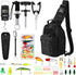 Sosation 134 Pcs Fishing Tool Kit - Fishing Pliers, Gear, Equipment, Fish Hook Remover, Lures, Lip Gripper