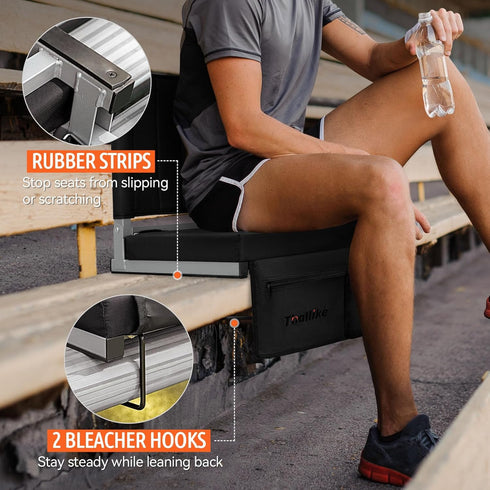 Thallike Stadium Seat for Bleachers with Back Support, Foldable Bleacher Seat Padded Stadium Chair Portable Bleacher