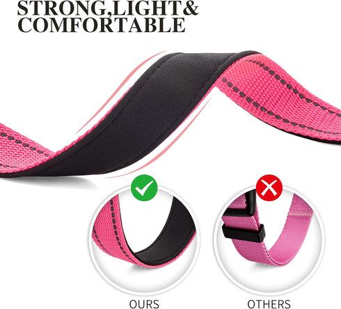 2 Pack Reflective Dog Collar for Large Dogs, Nylon Collars with Quick Release Safety Buckle for Small Medium Dogs