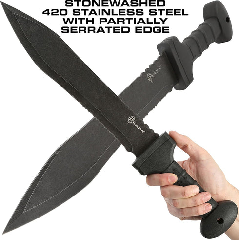 Reapr 11019 Legion Tactical Sword with Sheath for Camping, Hiking, Emergencies, Self-Defense, 20" Overall Length, Black