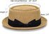 Pork Pie Hat for Men/Women, Classic Straw Boater Derby Sun Hats with Grosgrain Band