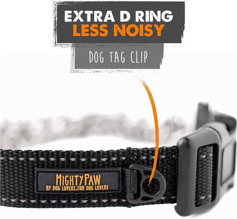 Mighty Paw Martingale Dog Collar 2.0, Trainer Approved Limited Slip Collar with Heavy Duty Buckle, Medium, Black
