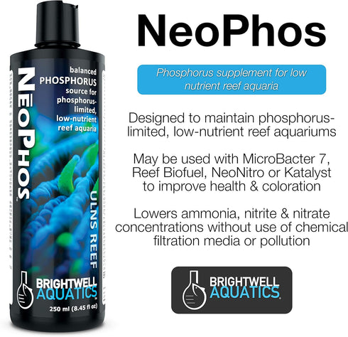 Brightwell Aquatics NeoPhos, Balanced Phosphorus Source for Low-Nutrient Reef Aquaria, 16.9 fl oz