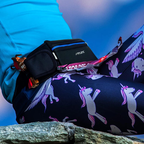 Fitletic - Ultimate II Running Pouch with Gels, Runners Pouch, Running Waist Belt with Gel Loops, Exterior Pocket