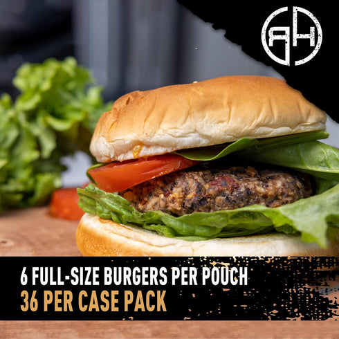 Pack 36 (6 Ready Hour Black Bean Burger Mix Case Servings Pouches) Emergency Vegetarian Food, Long Term Storage