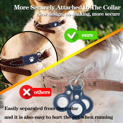 Waterproof Dog Collar Holder for Samsung Galaxy SmartTag2, Silicone GPS Tracker Loop Holder, Anti-Lost Case (Black)