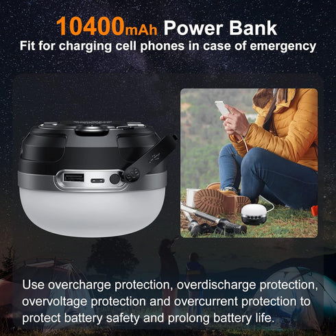LED Camping Lantern Rechargeable 1400LM, 420H Running Time Emergency Hanging Light for Home, Hiking, Power Outages