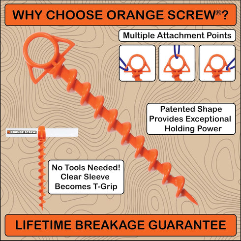 Ultimate Ground Anchors - Heavy Duty Screw-in Tent Stakes for High Wind, Sand, Canopies, Camping, Made in USA