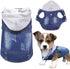SILD Pet Clothes Cool Blue Denim Jacket for Small Medium Dogs - Vintage Washed Lapel Vests Hoodies
