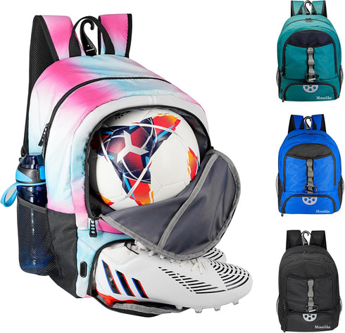 Youth Soccer Bag - Soccer Backpack for Football, Volleyball, Basketball with Ball Compartment and Holder