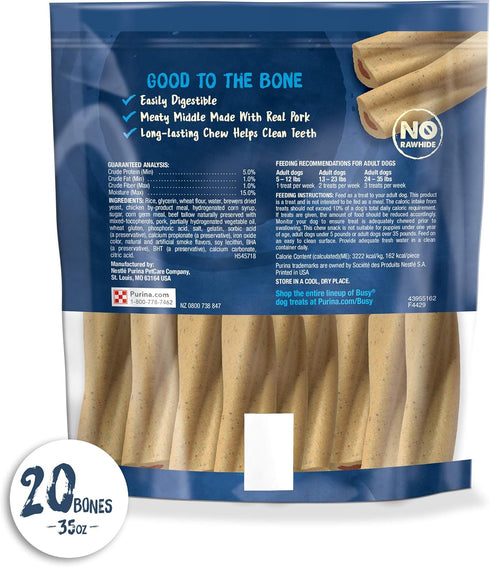 Busy Bone Purina Dog Chew, Mini Dog Treats for Small Dogs, 20 ct Pouch