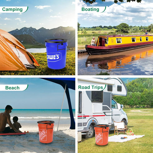 5 PAHTTO Bucket Toilet Seat, Portable Toilet Seat for Gal Buckets, Camping Toilet Seat, Snap-on Toilet Seat