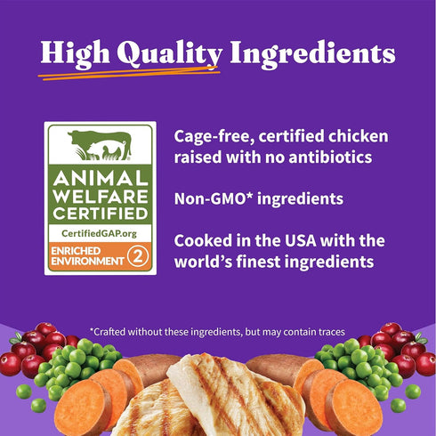 Halo Holistic Indoor Cat Food Dry, Grain Free Chicken Recipe for Healthy Weight Support, 3-lb Bag