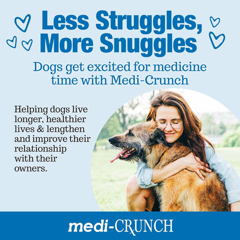 Recommended, 30 Medi-Crunch Pill Pouches for Dogs, Peanut Butter Dog Pill Treats for Capsules & Tablets, Crunchy Pill
