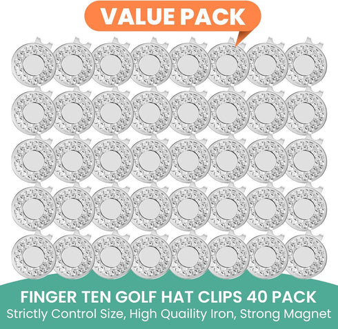 Pack 20/40, Amy Sport Strong Magnet Golf Ball Marker Hat Clip Value Compact & Durable Marker Holders Easily Attach