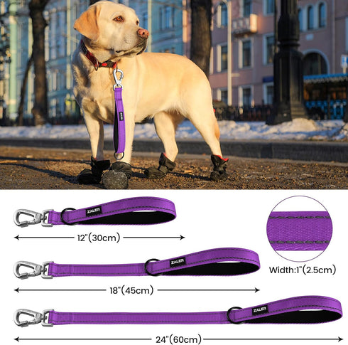 Short Dog Leash 1 ft - 12 Inches Traffic Leash for Large and Medium Dogs, Nylon Reflective with Padded Handle