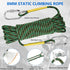 NTR Orange/Black/Blue Climbing Rope 10M(32ft) 20M(64ft) 30M(96ft) 50M(160ft), 8MM Static Rock Climbing Rope with 2
