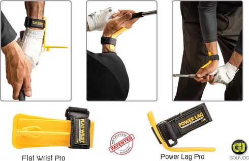 Golf Swing Training Aids - Lag Trainer and Flat Wrist Trainer for Chipping, Slice, Full Swing