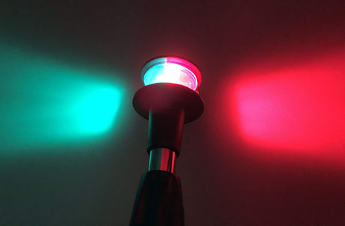 Pactrade Marine Boat Bi-Color Navigation Bow Light, Red and Green Pole Light, 12 Inches with 2-Pin Removable Plug in
