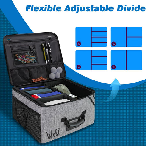 WOLT Golf Trunk Organizer, Collapsible & Foldable Waterproof Car Golf Locker with Separate Compartment