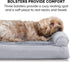 Furhaven Cooling Gel Dog Bed for Medium/Small Dogs with Removable Bolsters & Washable Cover, Plush & Suede Sofa, Gray,