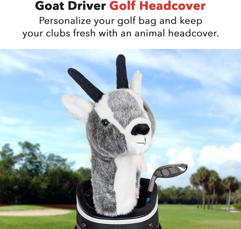Goat Driver Headcover by Daphne's Headcovers | Premium Funny Golf Club Covers for Men and Women