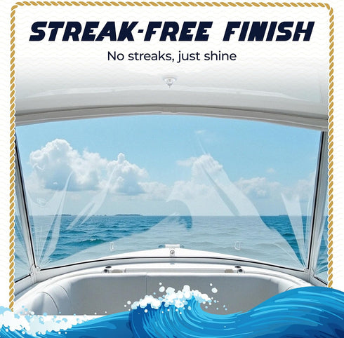 16.9 oz Salty Captain Captain Clears Cleaner Marine Glass, Strataglass & Isinglass Cleaner Removes Dirt, Salt & Grime