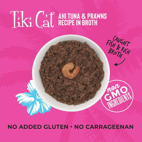 Tiki Cat Grill Wet Cat Food, Ahi Tuna & Prawns, 6 oz. Cans (8 Count)