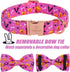 Halloween Boy Dog Collar Bow Tie - Thick Purple Pumpkin Collar with Safety Metal Buckle, Adjustable for Small to Large