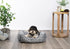 Modern Threads Luxury Dog Bed - Oxford Printed Plush Cuddler for Small to Medium Dogs, Machine Washable, Anza, Grey