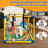8 (Yellow,19.6 19.6 19.6 inch) Puppy Play Gym with Snuffle Mat & Hanging Toys Indoor Play Gym Interactive Dog Toys