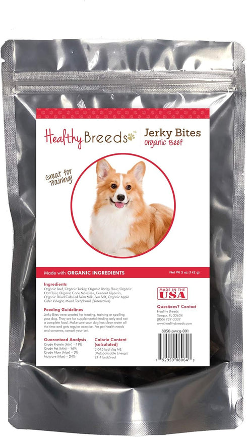 Healthy Breeds Pembroke Welsh Corgi Jerky Bites, Beef Recipe, 5 oz