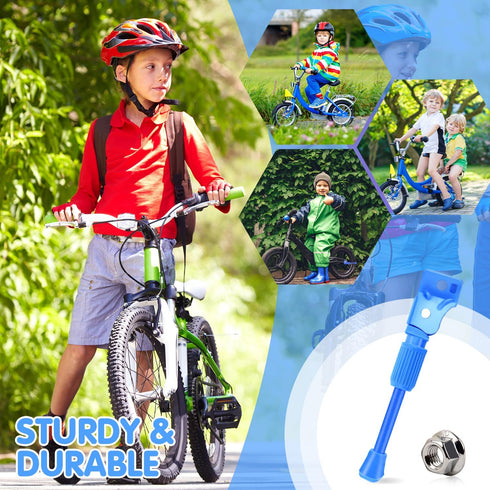Kids Bike Kickstand for 16 Inch Wheel Children's Bicycle Single-Side Kick Stand Rear Mount Bikes Support Racks Blue for Girls and Boys Bike by LEICHTEN