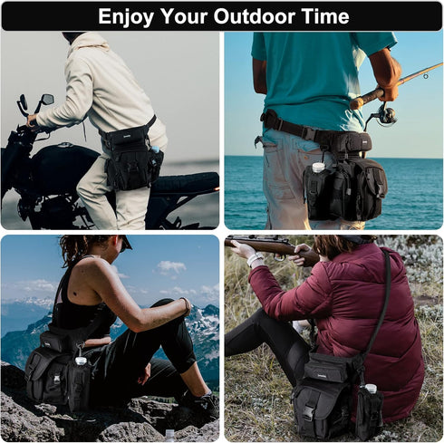 Pack Jueachy Drop Leg Bag for Men Tactical Metal Detecting Thigh with Water Bottle Pouch