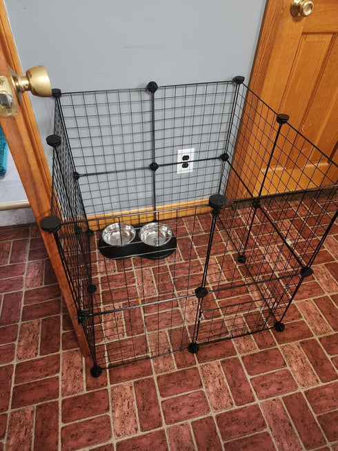 16pcs 13"x13" LANGXUN Small Animal Playpen with Waterproof Mat, Pet Playpen, Rabbit Guinea Pig Cages, Puppy Kitten