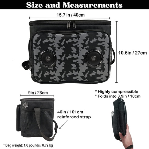 Insulated Cooler Bag with Bluetooth Speakers, Holds 24 Cans, Rechargeable Battery for iOS & Android, Leakproof