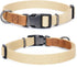 Mile High Life Dog Collars | Soft Cotton Collars with Heavy Metal Buckle | Classic Puppy Collar with Leather Tips