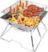 Odoland Folding Campfire Grill - 304 Stainless Steel Grate Barbeque Grill for Picnics and Outdoor Cooking