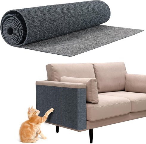 79 * 20 in Easy-Cut Cat Scratch Pads Mat, DIY Floor Protector for Doorway Porch, 6.56ft Cat Pad with Free Sticker