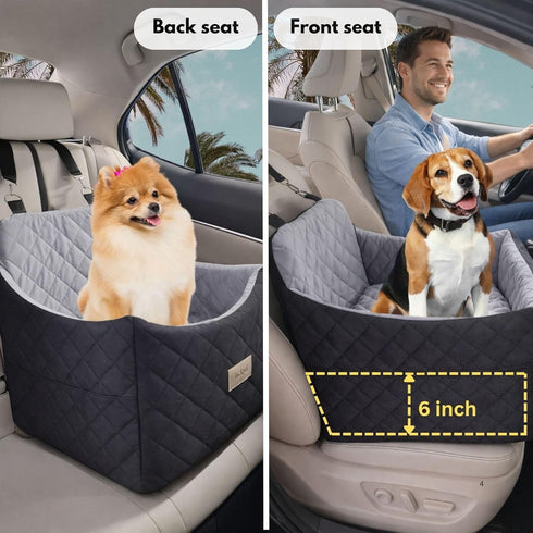 35 lbs, Dog Car Seat for Small/Medium Dogs up to Memory Foam Booster Seat with Washable Cover, Storage Pockets & Safety