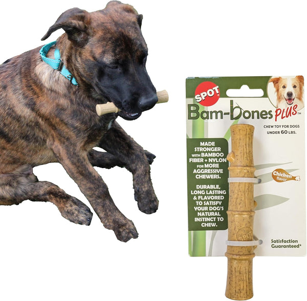 SPOT Bam-Bones Plus Bamboo Stick Bamboo Fiber & Nylon, Durable Long Lasting Dog